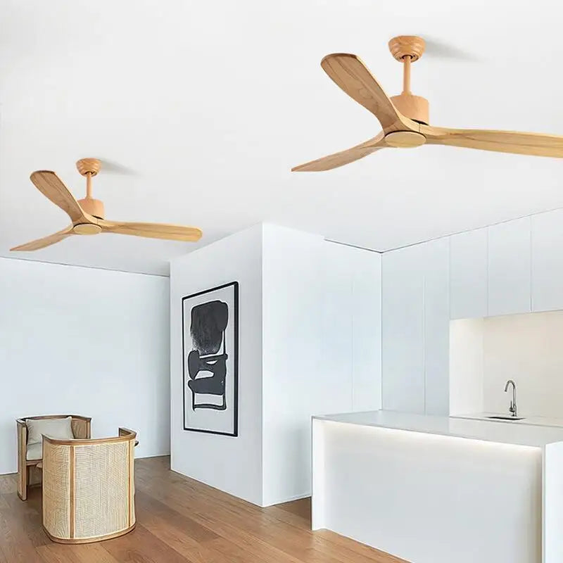 Afralia™ 42" Wooden Ceiling Fan Remote Control Decorative Home Fan DC 110-240V