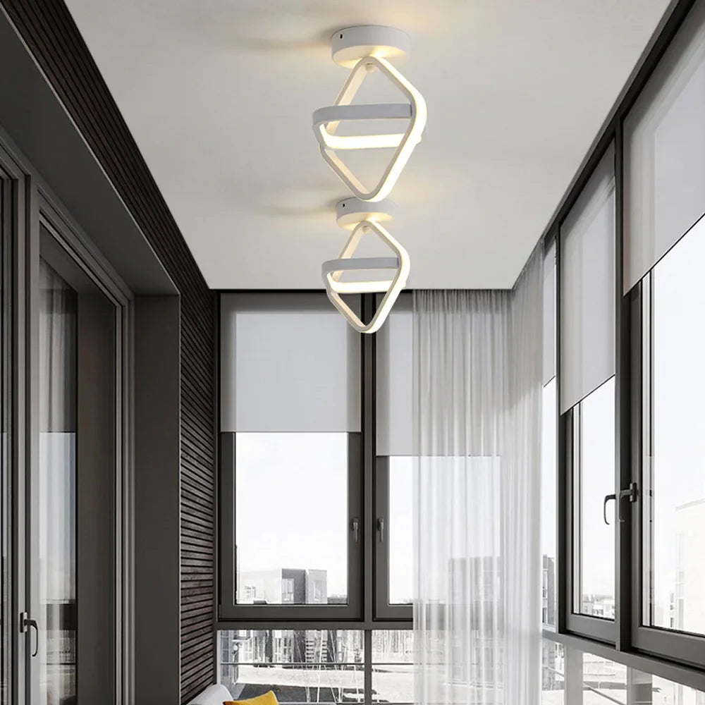 Afralia™ Modern Black&White LED Ceiling Light for Living Room, Bedroom, Aisle, Balcony - Nordic Style
