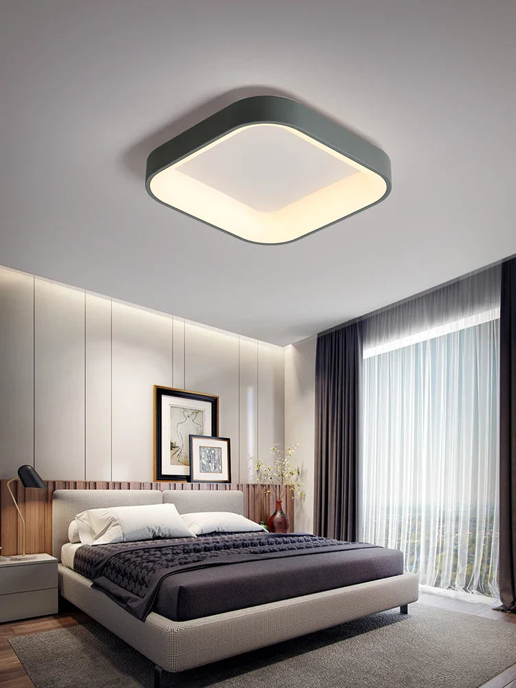 Afralia™ Modern White Chandelier Ceiling Lamp - Dimmable Square Interior Light Fixtures