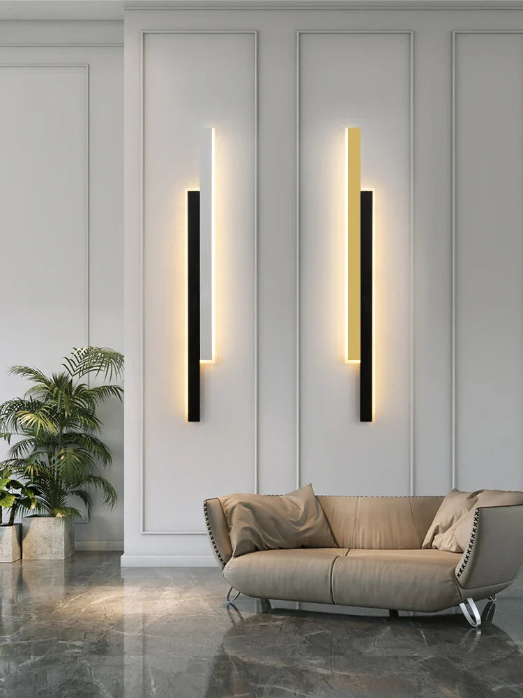 Afralia™ LED Black Wall Lamp for Modern Living Room, Bedroom, Bar & Corridor