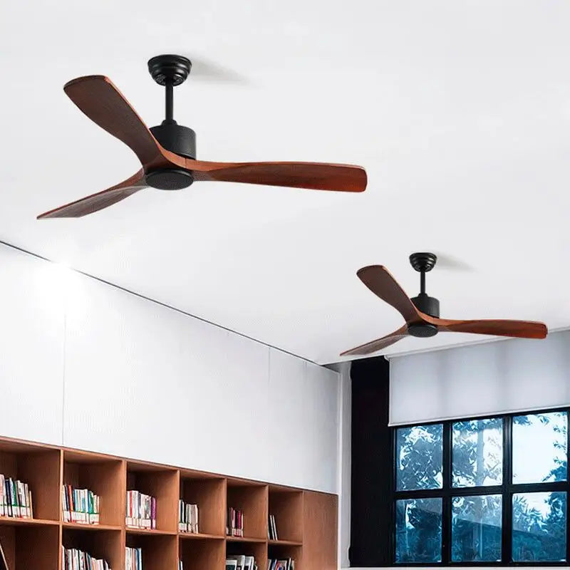 Afralia™ 42" Wooden Ceiling Fan Remote Control Decorative Home Fan DC 110-240V