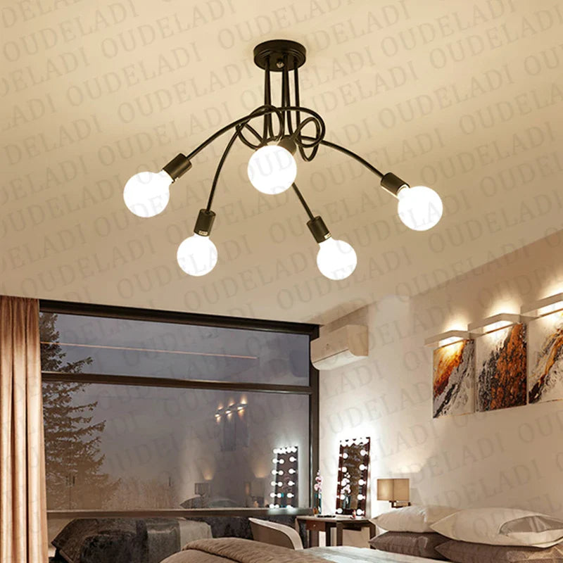 Afralia™ Modern Wrought Iron LED Ceiling Lights for Stylish Home Decor