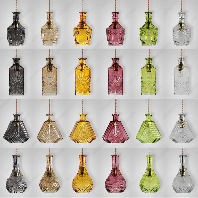 Afralia™ Vintage Wine Bottle Pendant Lights for Home Bar Cafe Decor