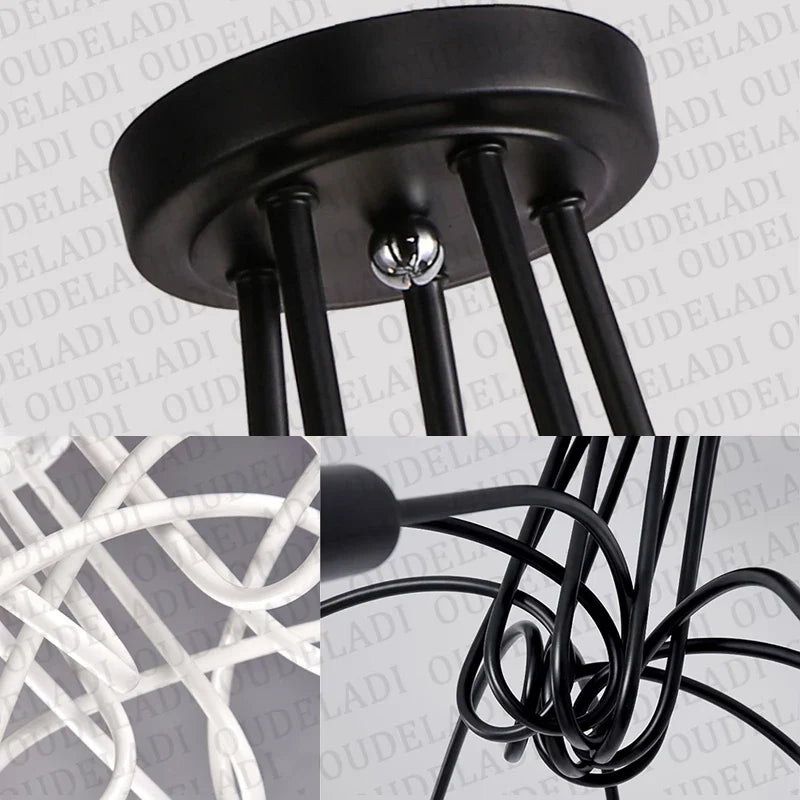 Afralia™ Modern Wrought Iron LED Ceiling Lights for Stylish Home Decor
