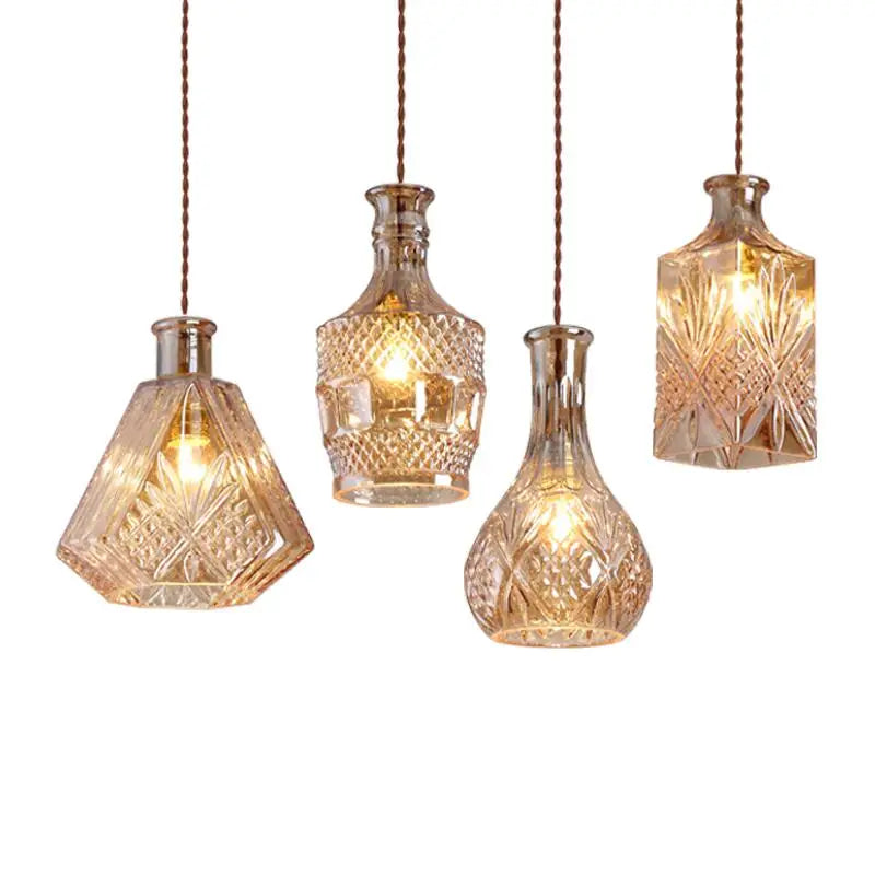 Afralia™ Vintage Wine Bottle Pendant Lights for Home Bar Cafe Decor