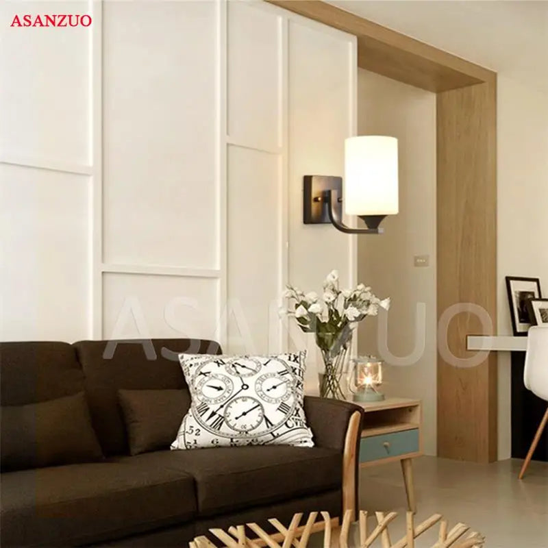 Afralia™ Vintage Loft Retro White Glass Wall Lamp with Iron Sconce and E27/E14/G9 Bulb