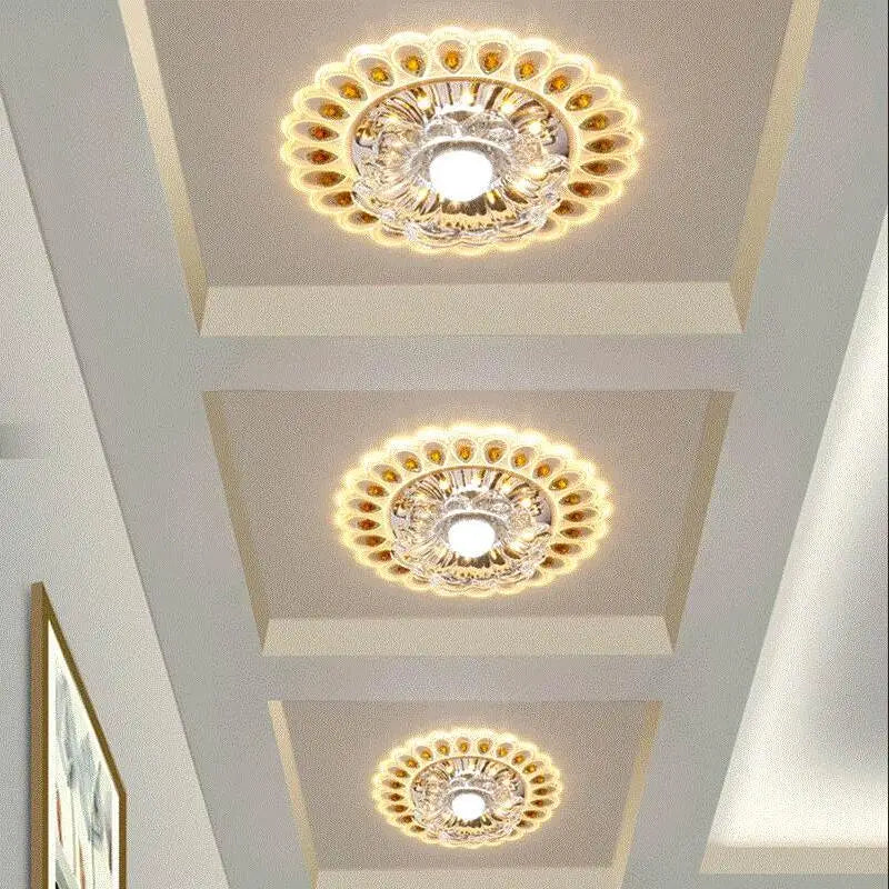 Afralia™ Crystal Glass LED Ceiling Spot Light for Home Decor