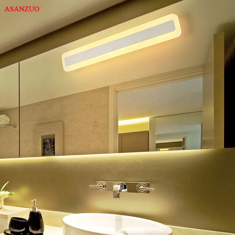 Afralia™ LED Bathroom Mirror Lights 40/52/80cm Modern Acrylic Wall Lamps for Aisle Corridor Decor