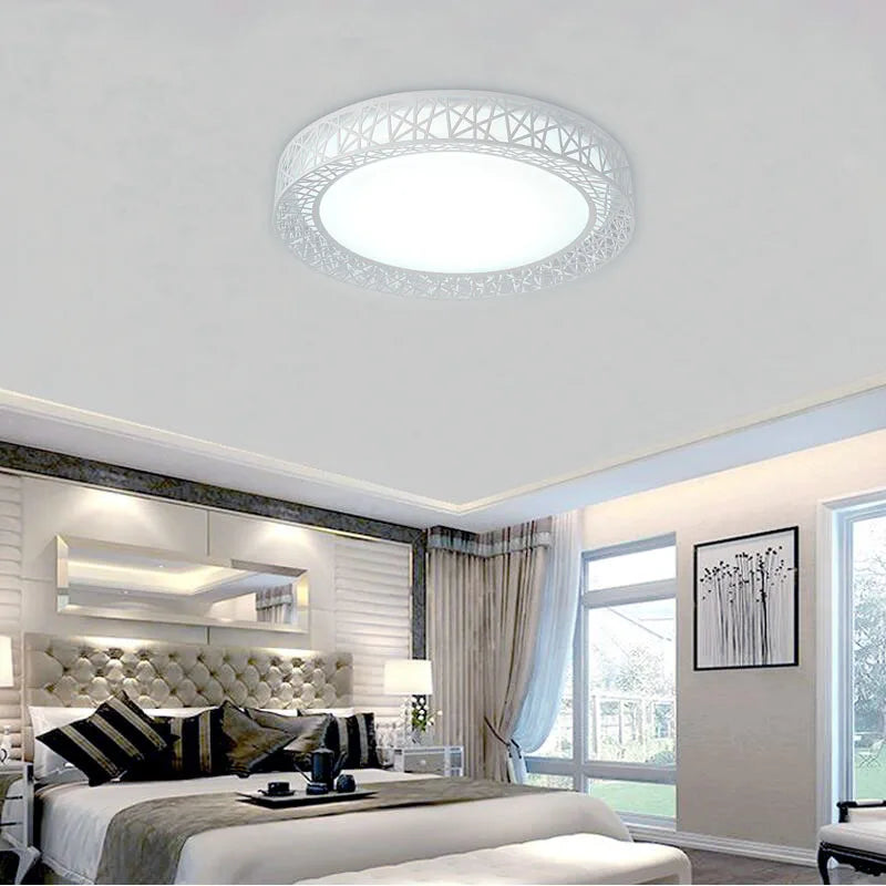 Afralia™ Modern LED Ceiling Lights 24W/36W Black/White Bird Nest Ceiling Lamp