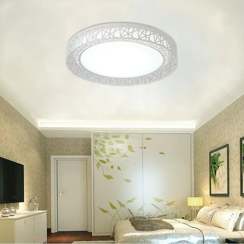 Afralia™ Modern LED Ceiling Lights 24W/36W Black/White Bird Nest Ceiling Lamp
