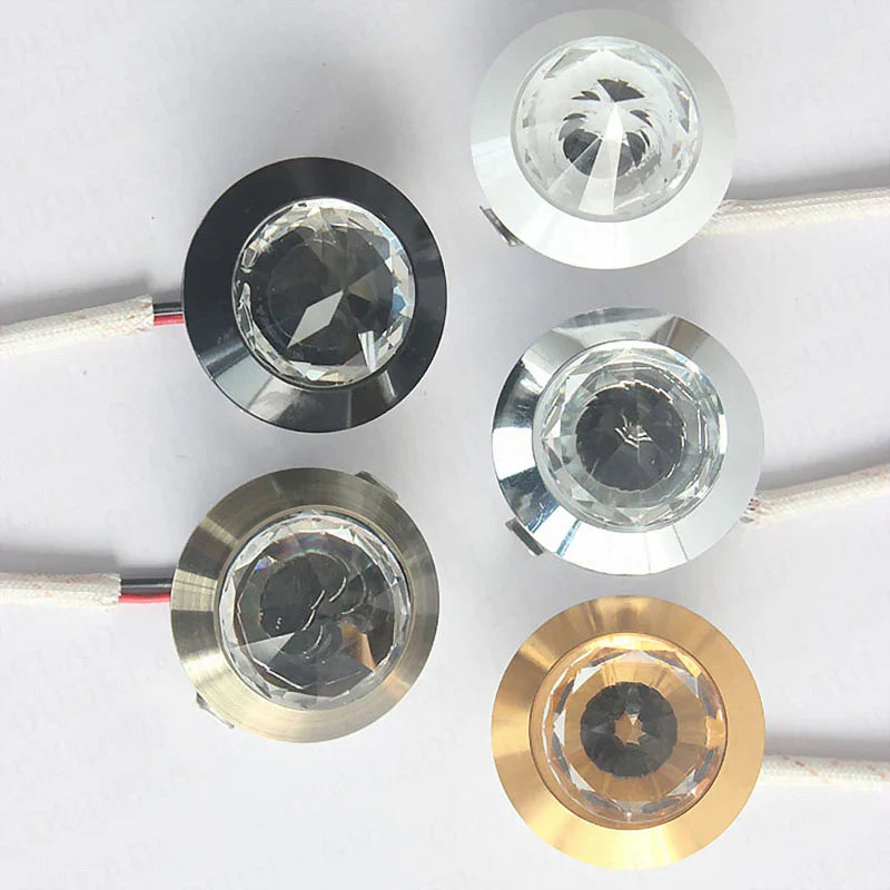 Afralia™ LED Spot Light Mini 3W Diamond Crystal Downlight for Home & Jewelry Cabinet