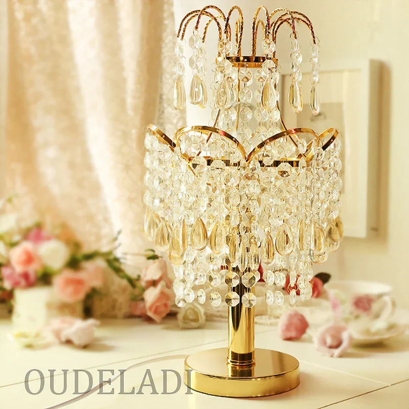 Afralia™ Crystal Table Lamps: Elegant Living Room Princess Bedroom Decor