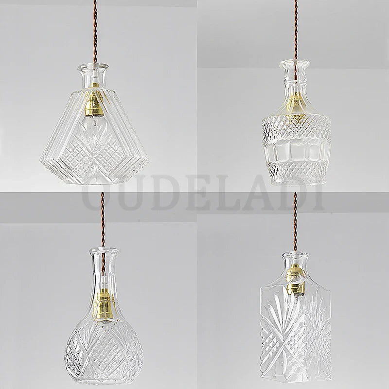 Afralia™ Vintage Wine Bottle Pendant Lights for Home Bar Cafe Decor