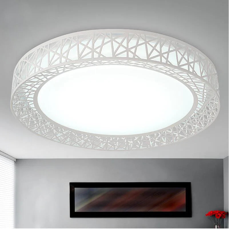 Afralia™ Modern LED Ceiling Lights 24W/36W Black/White Bird Nest Ceiling Lamp