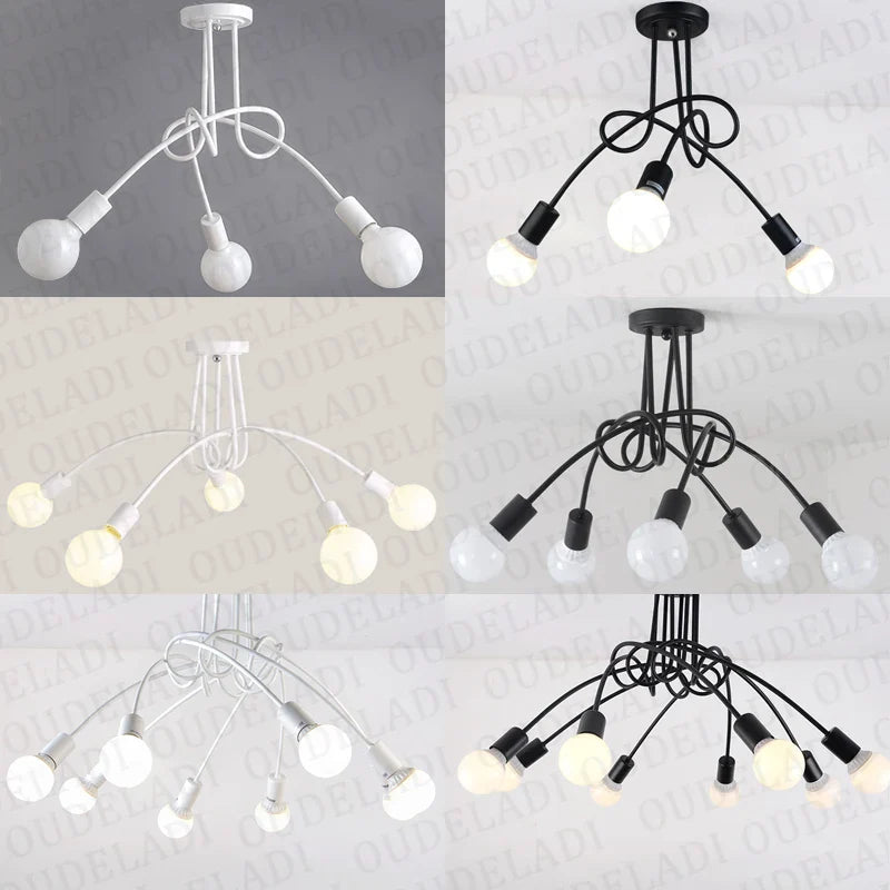 Afralia™ Modern Wrought Iron LED Ceiling Lights for Stylish Home Decor