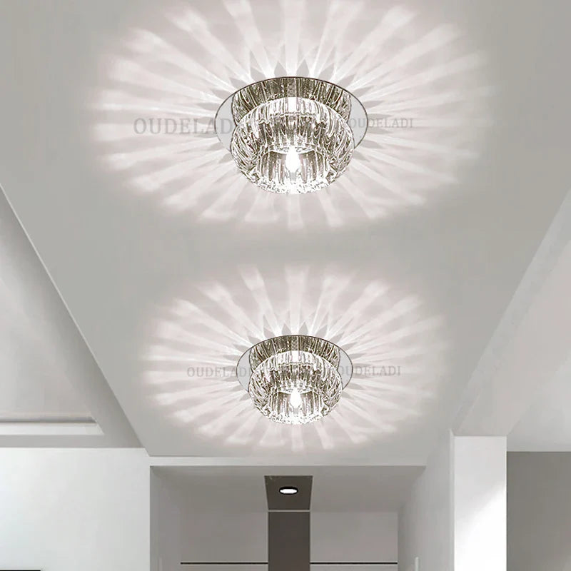 Afralia™ Crystal LED Flush Mount Ceiling Light for Modern Living Spaces