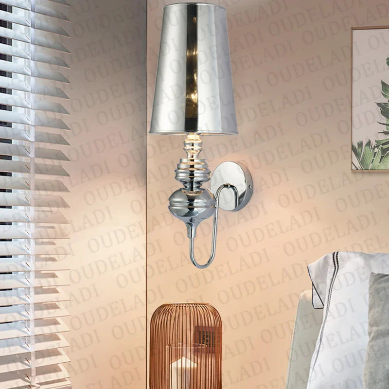 Afralia™ Modern Cloth Shade Wall Lamps in Glod Silver Black White for Home Living Room