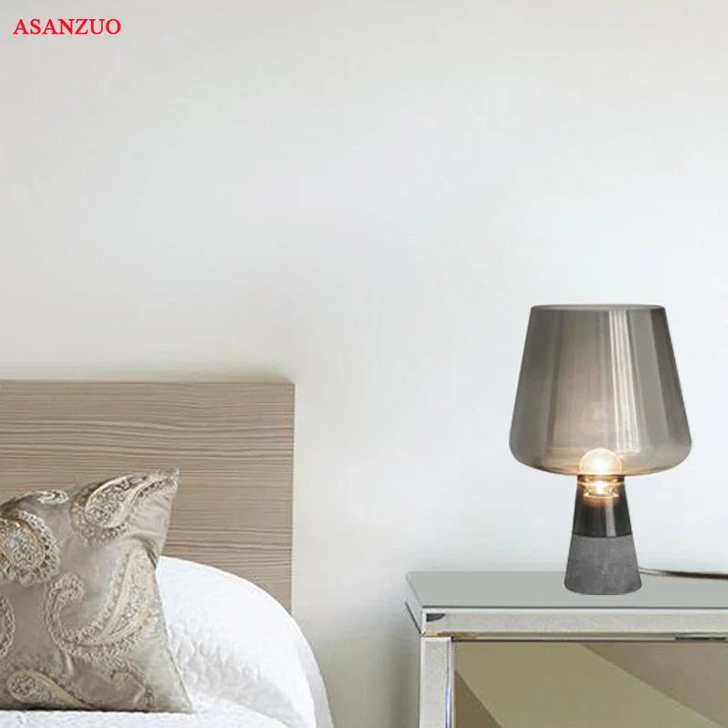 Afralia™ Nordic Cement LED Table Lamp for Bedroom Living Room, E14/E27 Modern Design