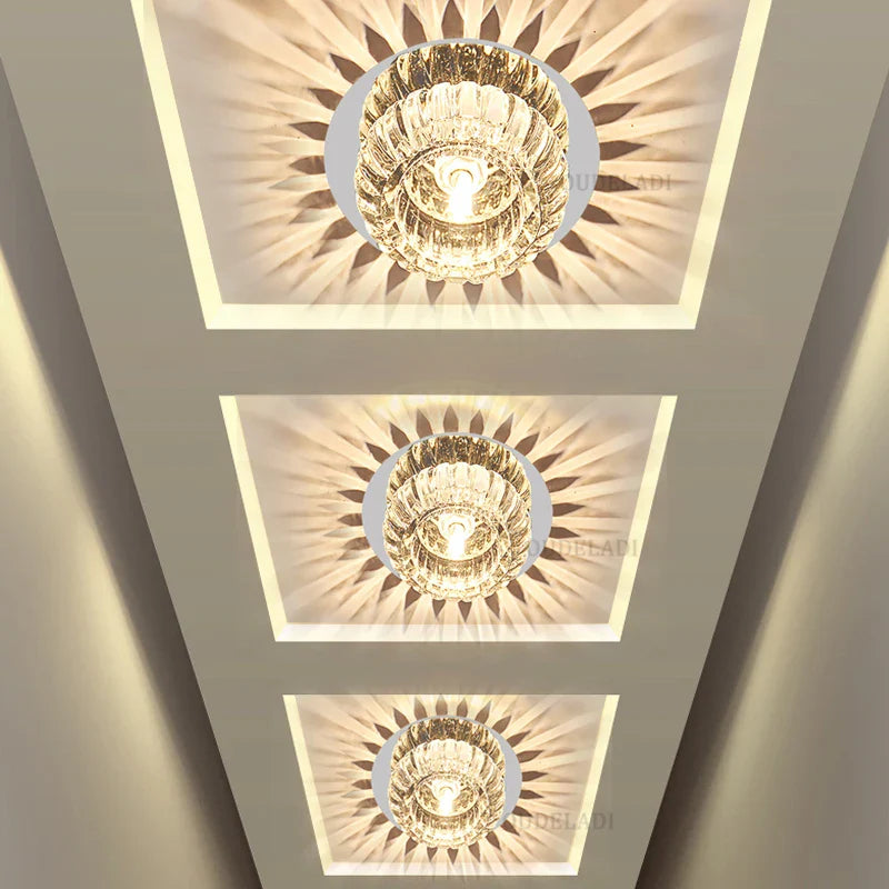 Afralia™ Crystal LED Flush Mount Ceiling Light for Modern Living Spaces