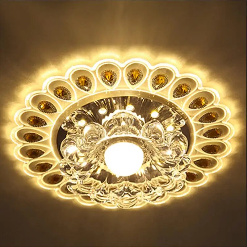Afralia™ Crystal Glass LED Ceiling Spot Light for Home Decor