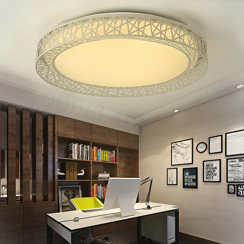 Afralia™ Modern LED Ceiling Lights 24W/36W Black/White Bird Nest Ceiling Lamp