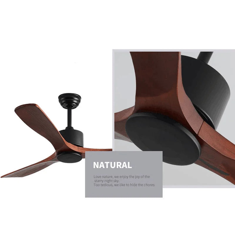 Afralia™ 42" Wooden Ceiling Fan Remote Control Decorative Home Fan DC 110-240V