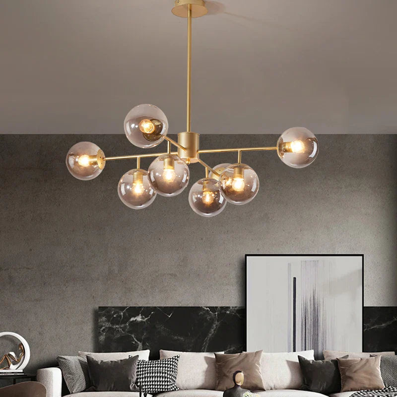 Afralia™ Black Gold Nordic Pendant Chandelier for Dining Kitchen Living Bedroom Lighting