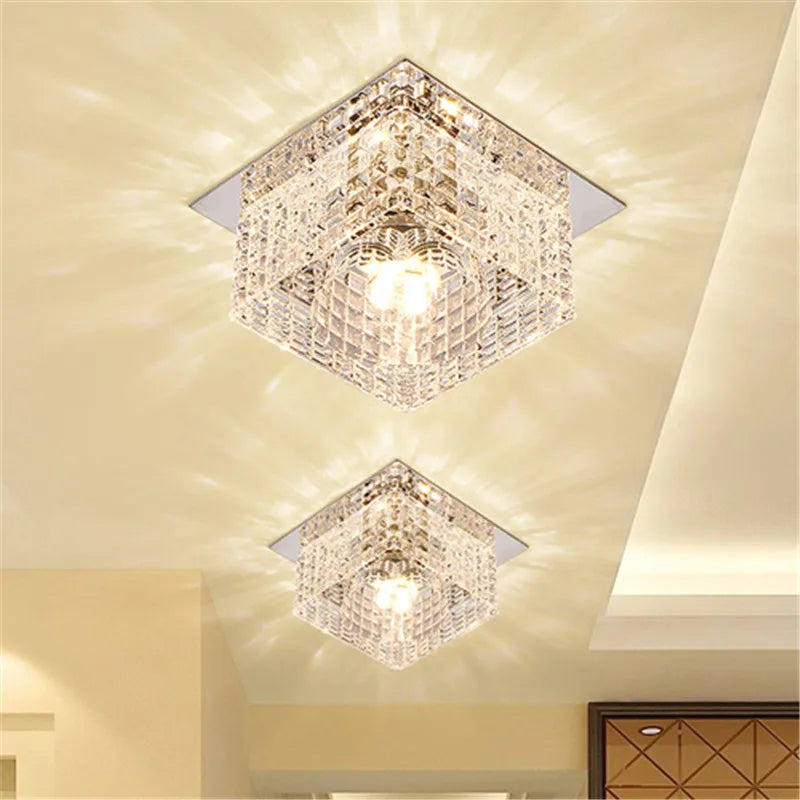 Afralia™ LED Crystal Ceiling Light: Modern Spotlight for Home Decor & Bar Lighting