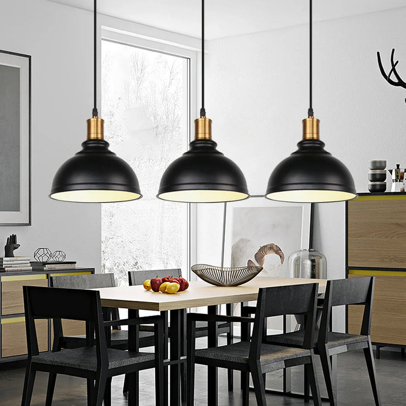 Afralia™ Vintage Industrial Pendant Light Chandelier E27 Base Hanging Lamp Home Lighting