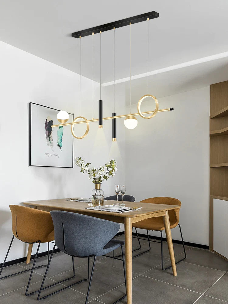 Afralia™ Nordic Chandelier with Spotlight Loft Office Gold Pendant Lamp