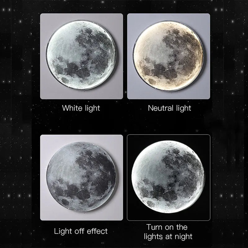 Afralia™ Universe Moon Earth LED Wall Lamp for Bedroom Living Room