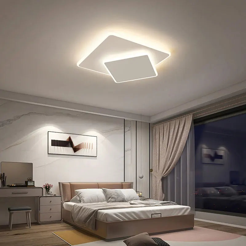 Afralia™ Modern White Ring Ceiling Lamp for Bedroom, Living Room, and Children's Room