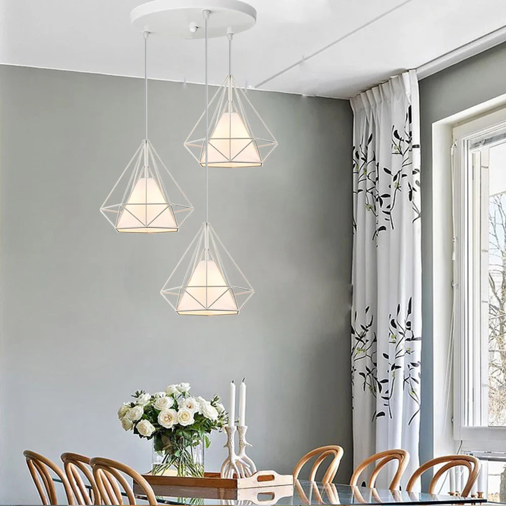 Afralia™ Retro Loft LED Bar Pendant Chandelier Dining Kitchen Hanging Lampshade
