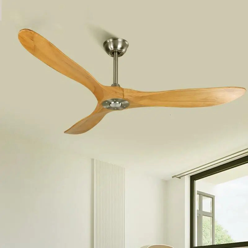 Afralia™ Wood Ceiling Fan 42-60" Industrial Vintage Retro DC Motor Remote-Controlled Fans