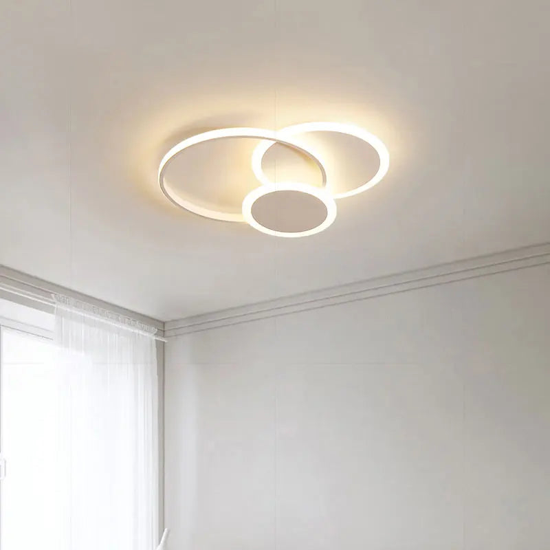 Afralia™ LED Chandelier with Remote for Living Room, Bedroom - Modern White Ceiling Lamp