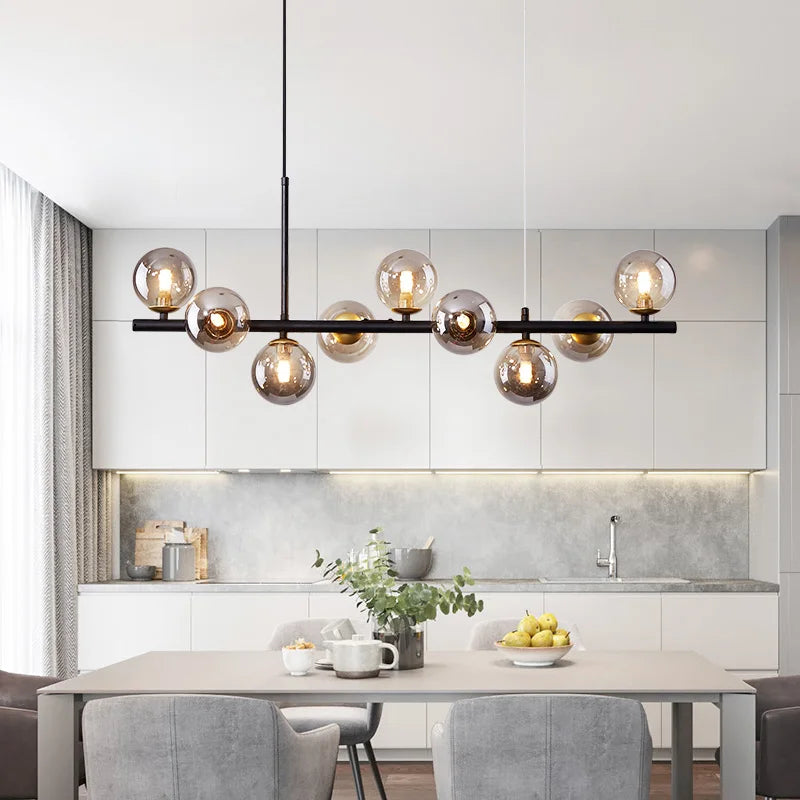 Afralia™ Black Gold Nordic Pendant Chandelier for Dining Kitchen Living Bedroom Lighting