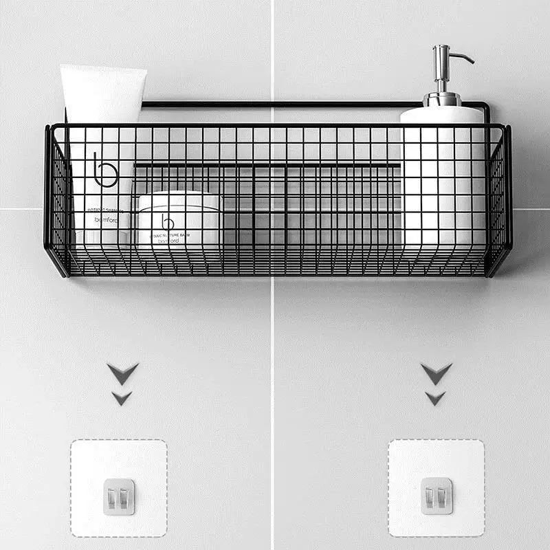 Afralia™ Bathroom Shelf: Suction Cup Shampoo Storage, High Capacity Bath Shelves