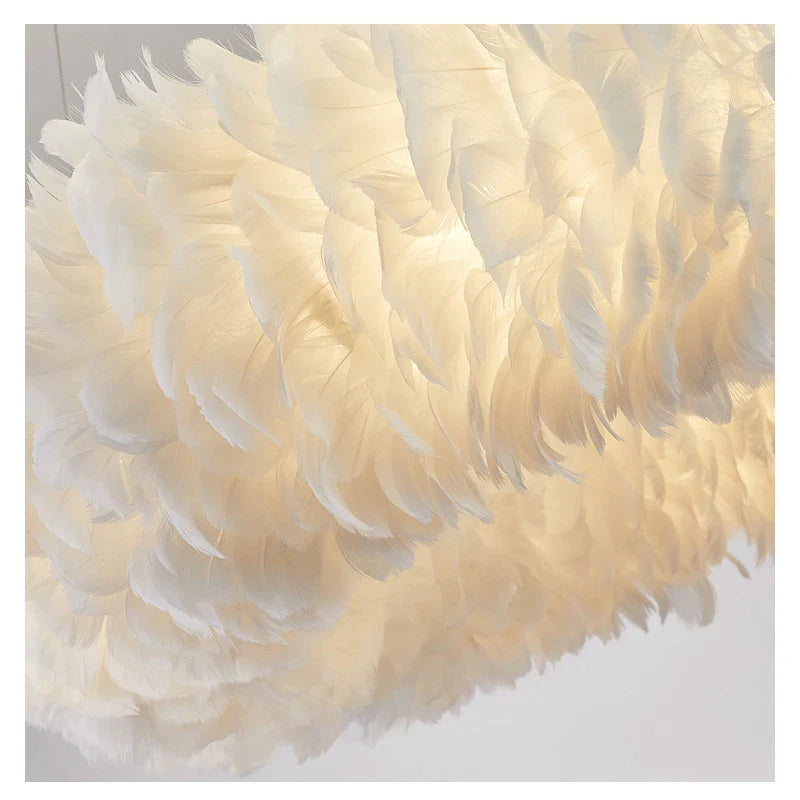 Afralia™ Feather Pendant Lamp, Romantic Fairy LED Chandelier for Living Room & Bedroom