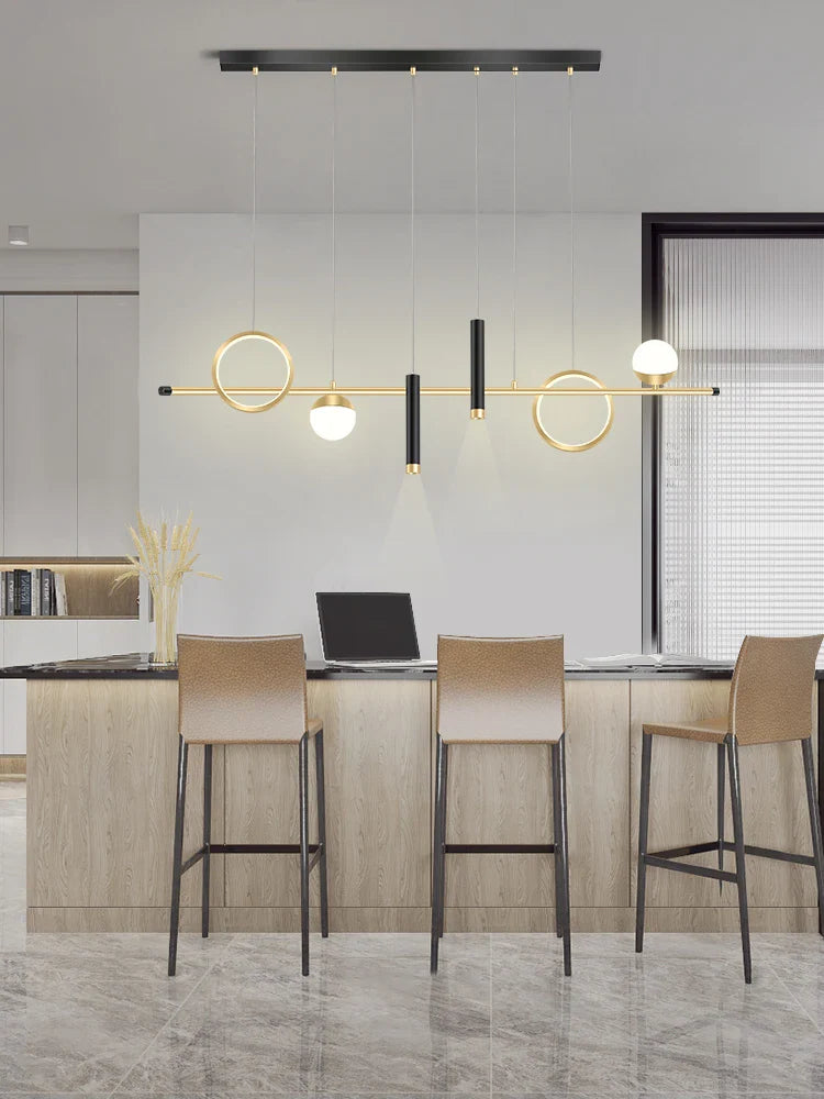 Afralia™ Nordic Chandelier with Spotlight Loft Office Gold Pendant Lamp