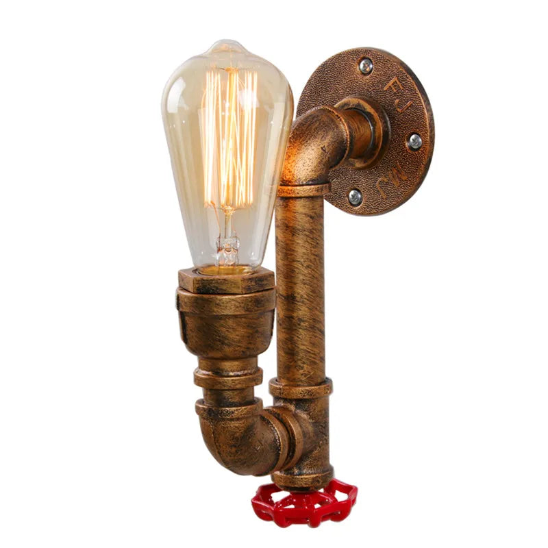 Afralia™ Industrial Water Pipe Wall Light Sconce for Corridor Cafe Bar Decoration