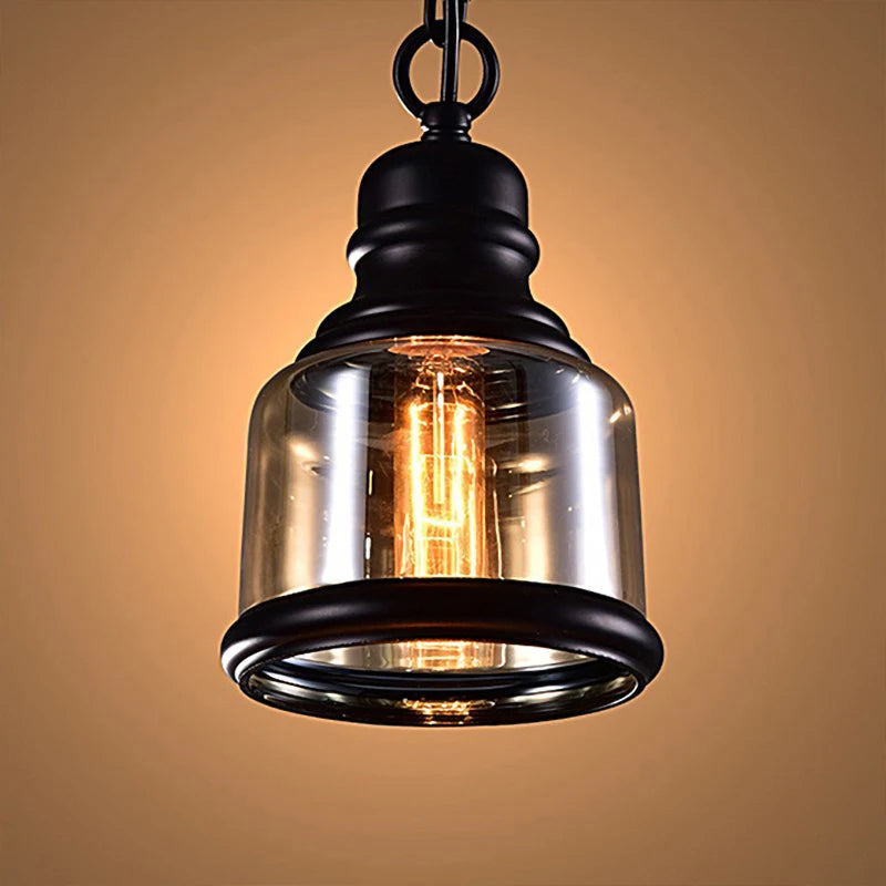 Afralia™ Loft Industrial Chain Pendant Lights Vintage Edison Dinning Room Lamps Glass Shades