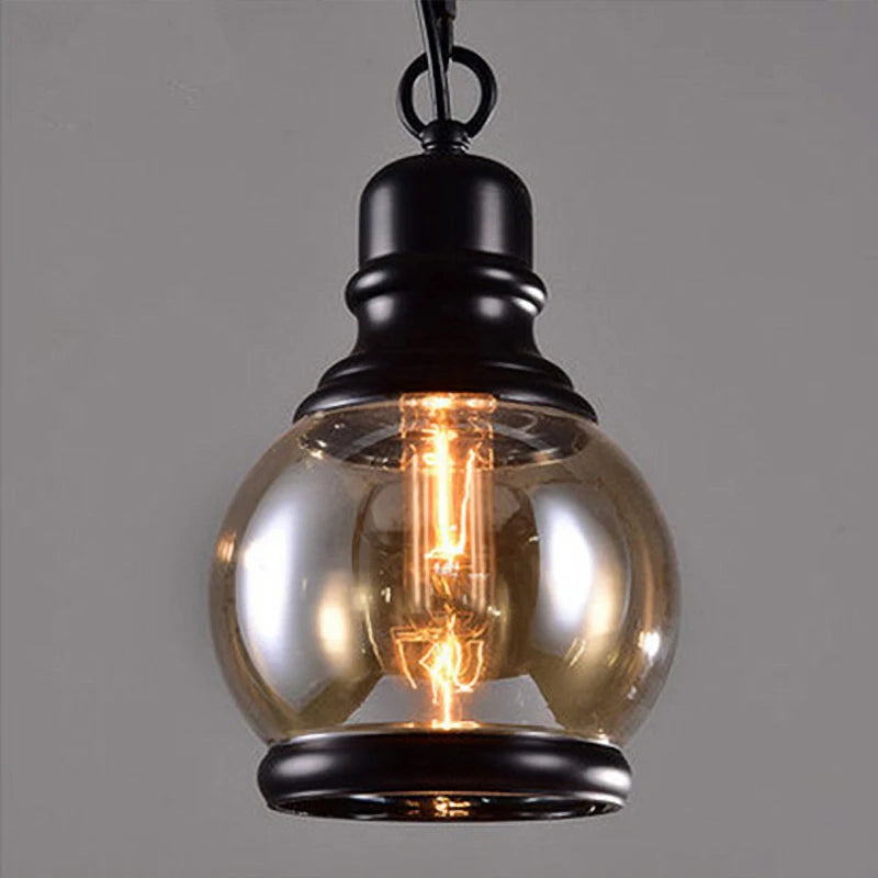 Afralia™ Loft Industrial Chain Pendant Lights Vintage Edison Dinning Room Lamps Glass Shades