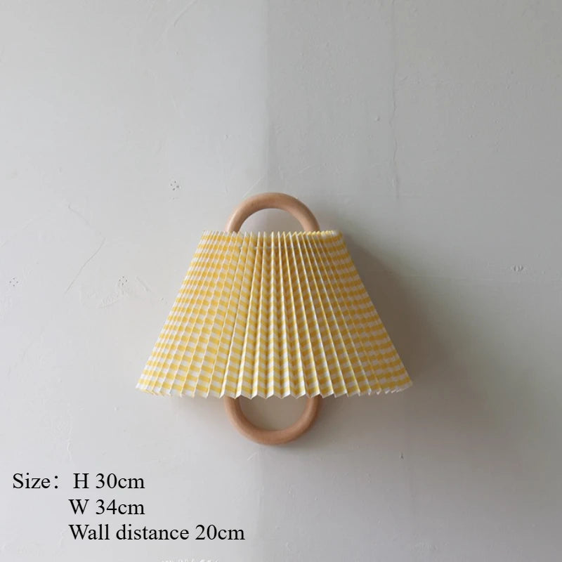 Afralia™ Beech Wood Wall Lamp: Wabi-sabi Style Fabric Art for Living Room, Bedroom, or Porch