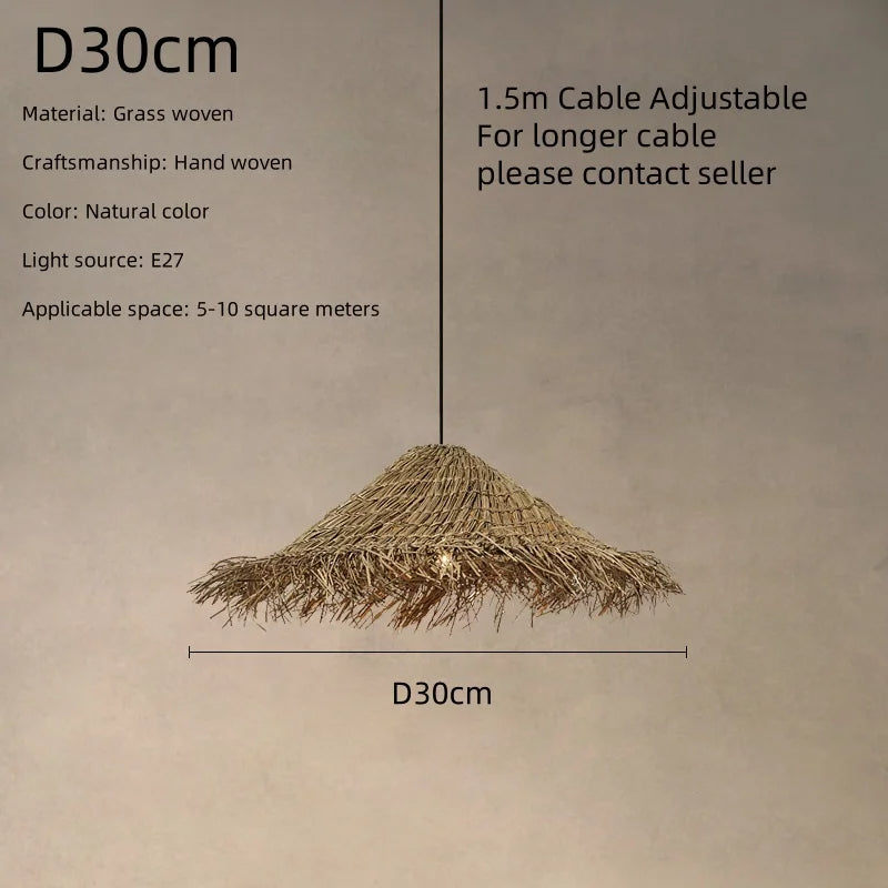 Afralia™ Rattan Pendant Chandelier Light Fixtures | Wabi Sabi E27 LED Luminarias