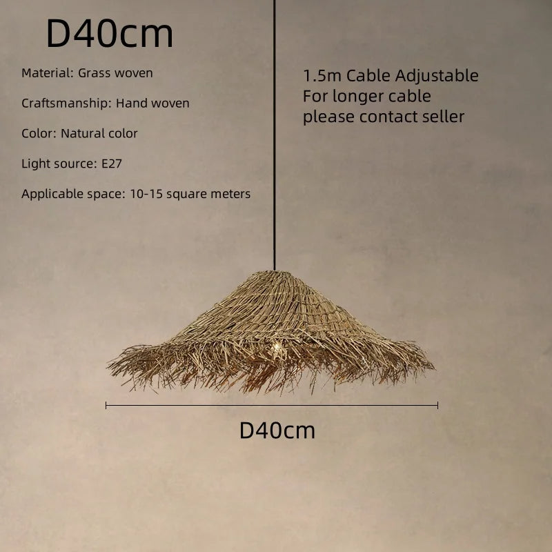Afralia™ Rattan Pendant Chandelier Light Fixtures | Wabi Sabi E27 LED Luminarias