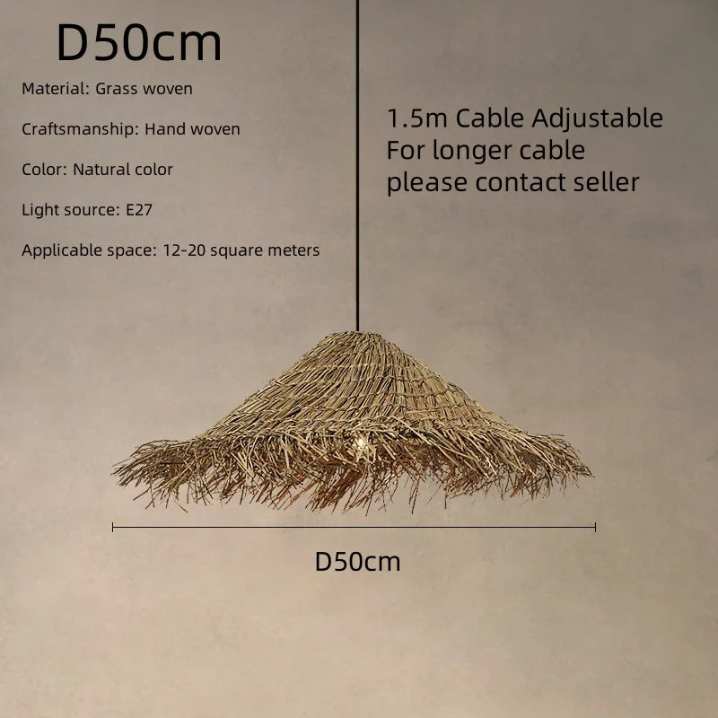 Afralia™ Rattan Pendant Chandelier Light Fixtures | Wabi Sabi E27 LED Luminarias