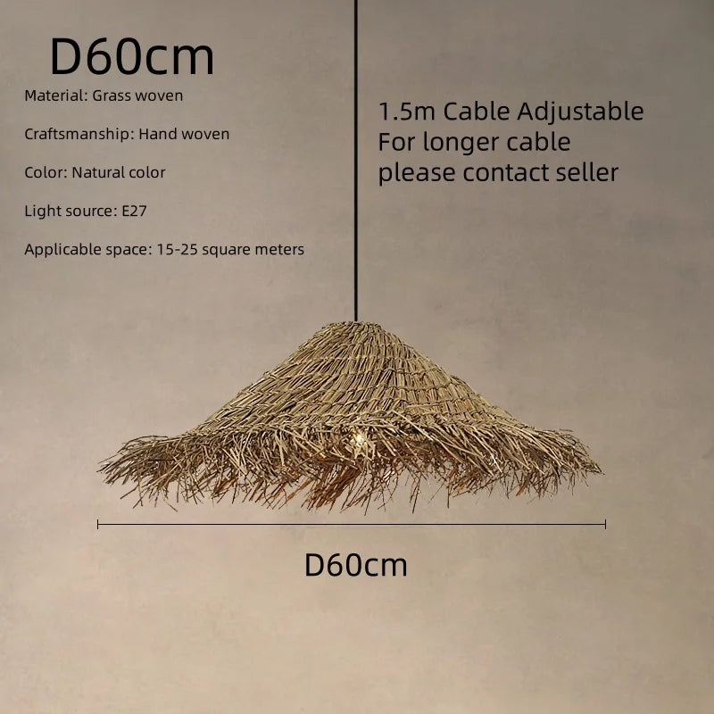 Afralia™ Rattan Pendant Chandelier Light Fixtures | Wabi Sabi E27 LED Luminarias