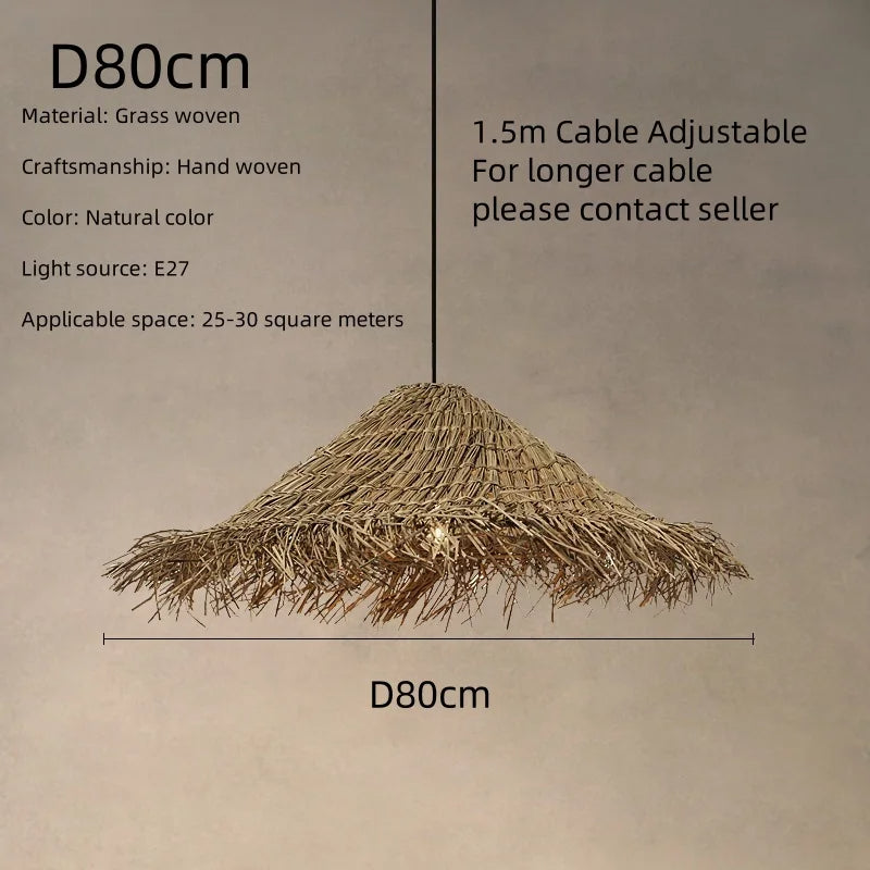 Afralia™ Rattan Pendant Chandelier Light Fixtures | Wabi Sabi E27 LED Luminarias