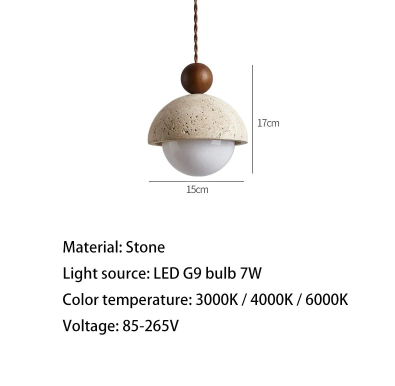 Afralia™ Small Stone Chandelier Pendant Lamp for Bedroom, Modern Flower Bud Design, Cream Style