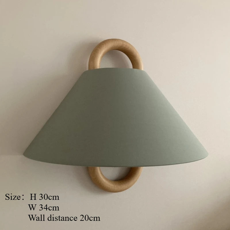 Afralia™ Beech Wood Wall Lamp: Wabi-sabi Style Fabric Art for Living Room, Bedroom, or Porch